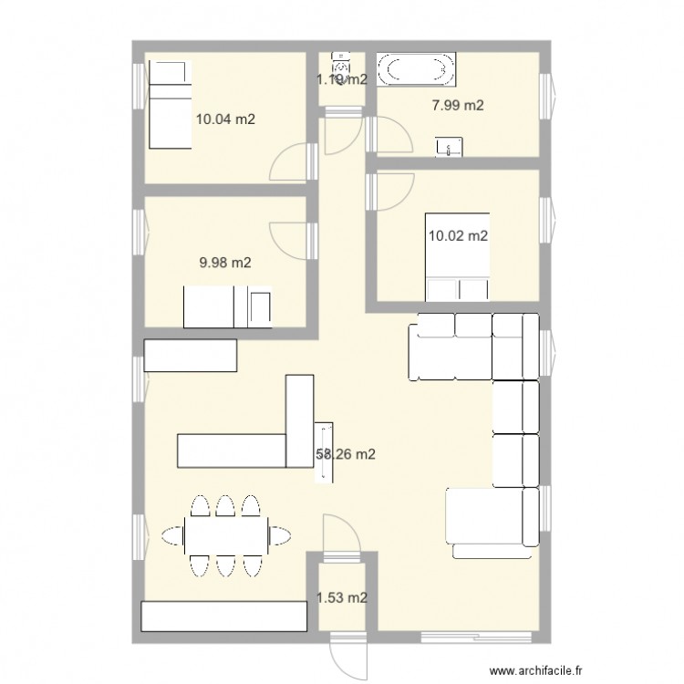 plan maison 99m2