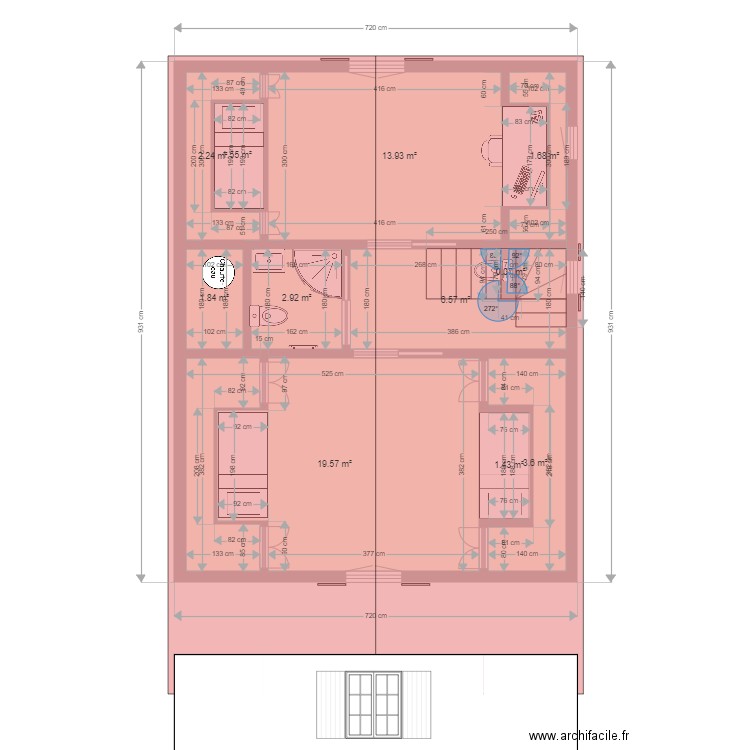 chalet principal etage 2chbres1sdb. Plan de 0 pièce et 0 m2