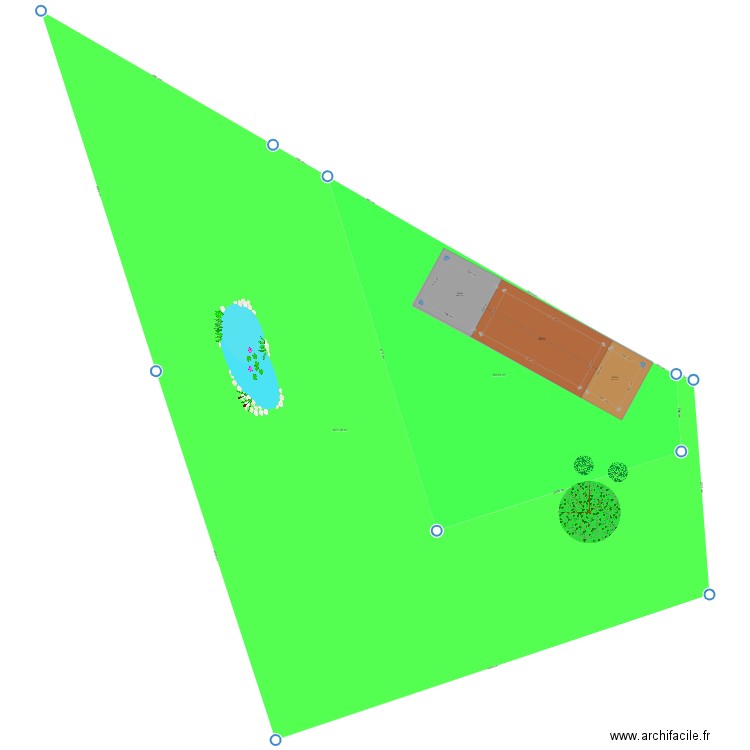 Jardin+maison. Plan de 3 pièces et 110 m2