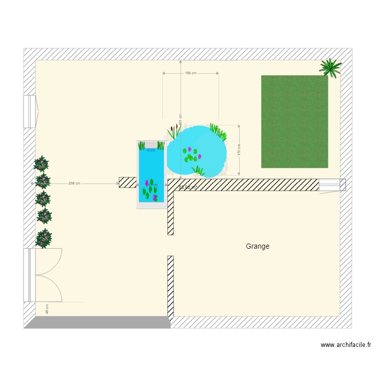 cour pour bassin modif. Plan de 0 pièce et 0 m2