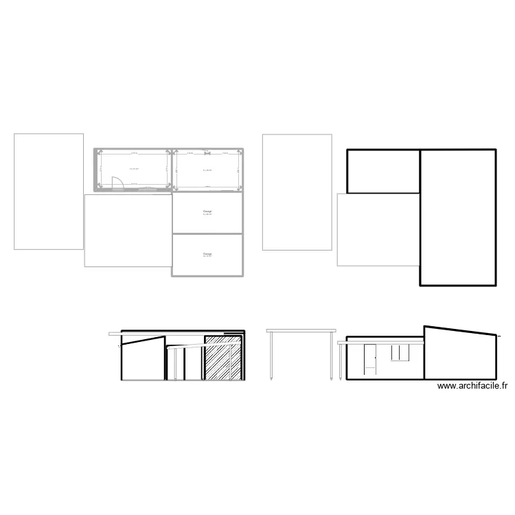 Garage et carport. Plan de Garage et carport. Plan de