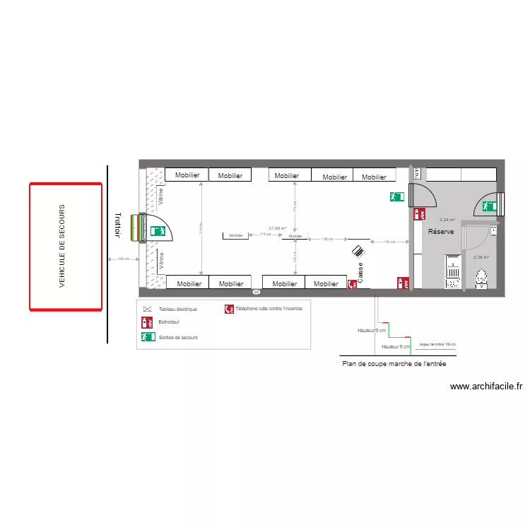 Boutique CCI SSI. Plan de 
