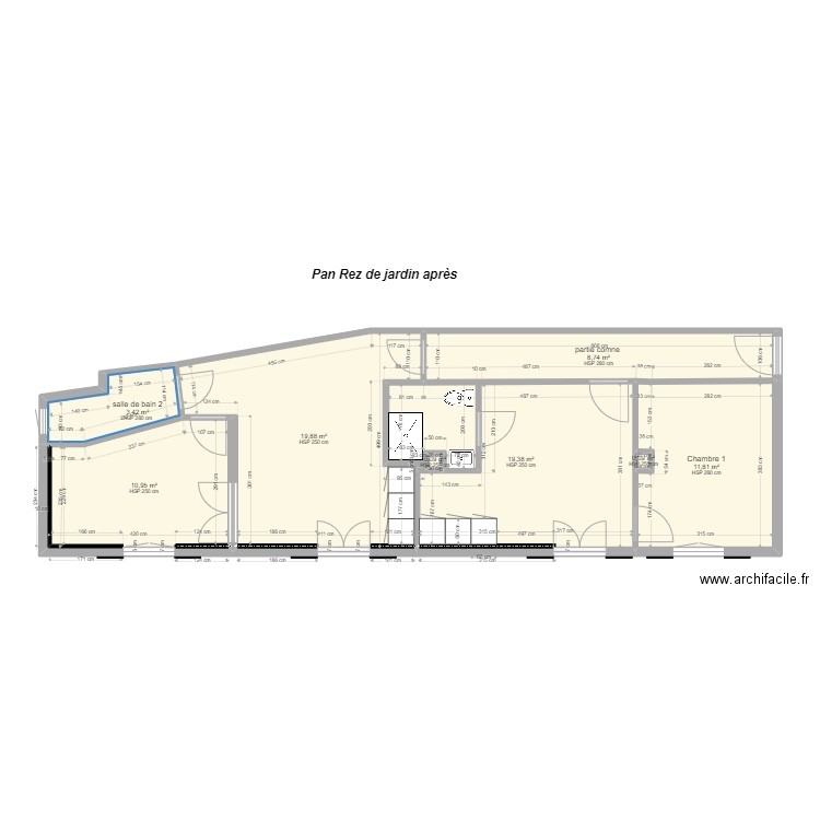 MAKRAM 6 après modif. Plan de 8 pièces et 74 m2