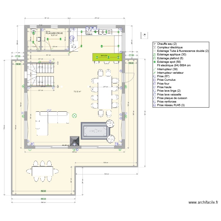 CHALET boucaud. Plan de 19 pièces et 355 m2