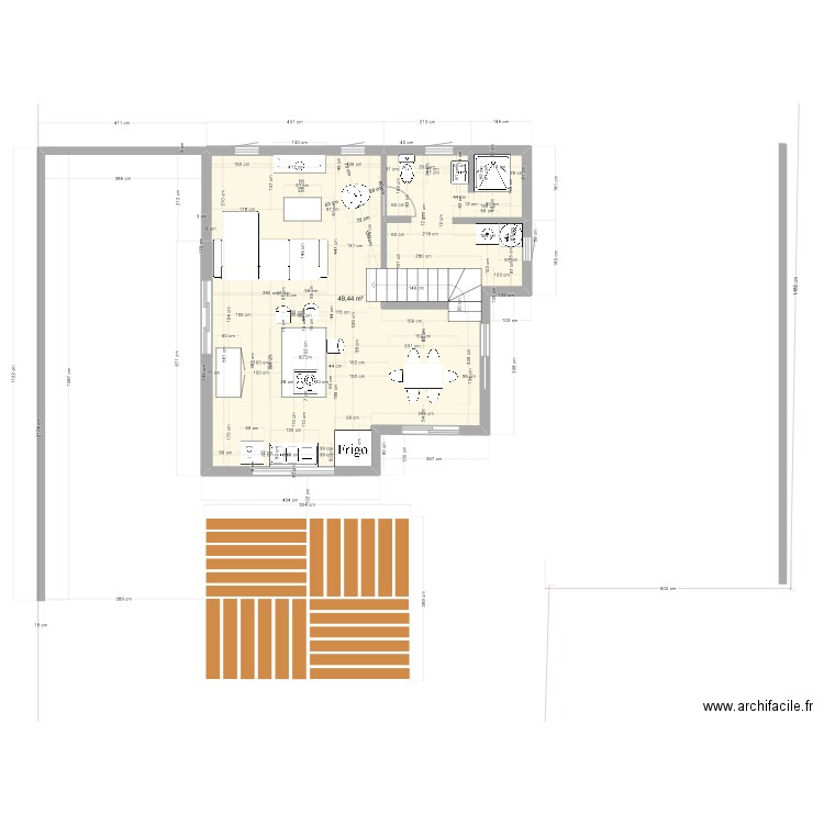 Porsh 2. Plan de 5 pièces et 99 m2