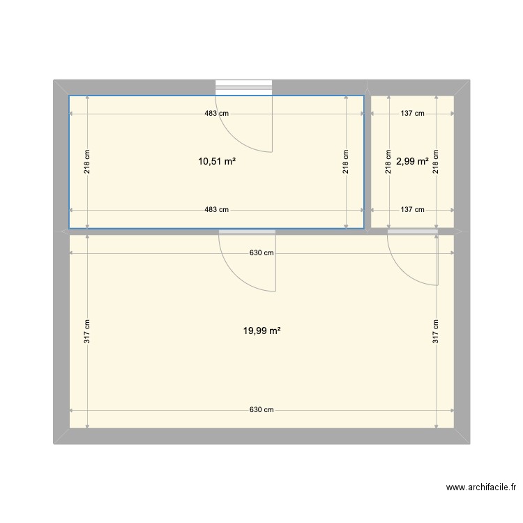 cabinet Faure. Plan de 3 pièces et 33 m2