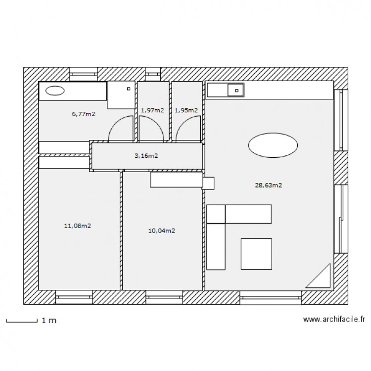 grange. Plan de 0 pièce et 0 m2