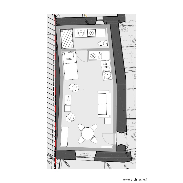 Studio - scénario 2. Plan de 0 pièce et 0 m2