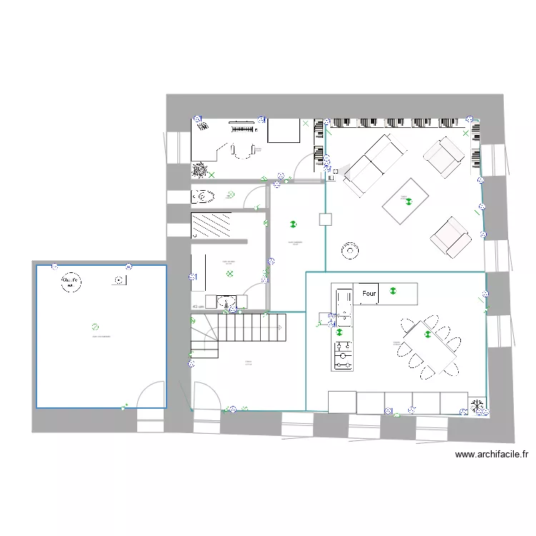 PLAN RDC 2eme VOLET &eacute;l&eacute;ctricit&eacute;. Plan de 