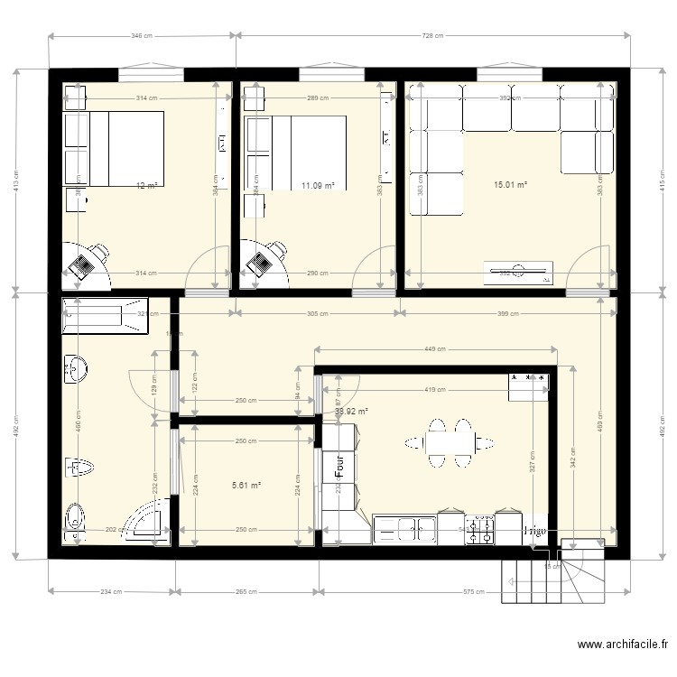 maison 100 m2. Plan de 0 pièce et 0 m2