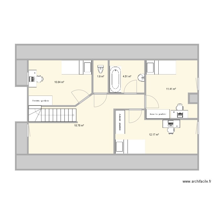 MODELE ECO V1 ETAGE. Plan de 0 pièce et 0 m2