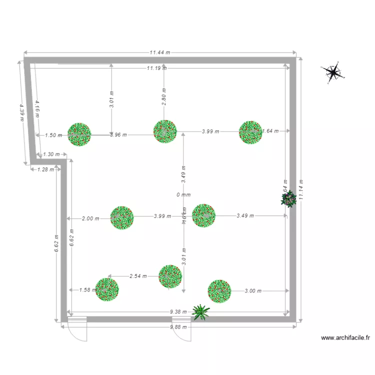 Verger dans le Jardin. Plan de Verger dans le Jardin. Plan de