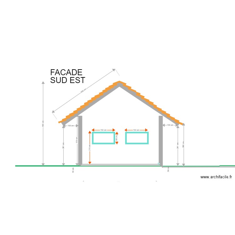 FACADE SUD EST 1. Plan de 0 pièce et 0 m2