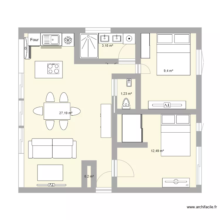 Appartement Lavandou. Plan de 