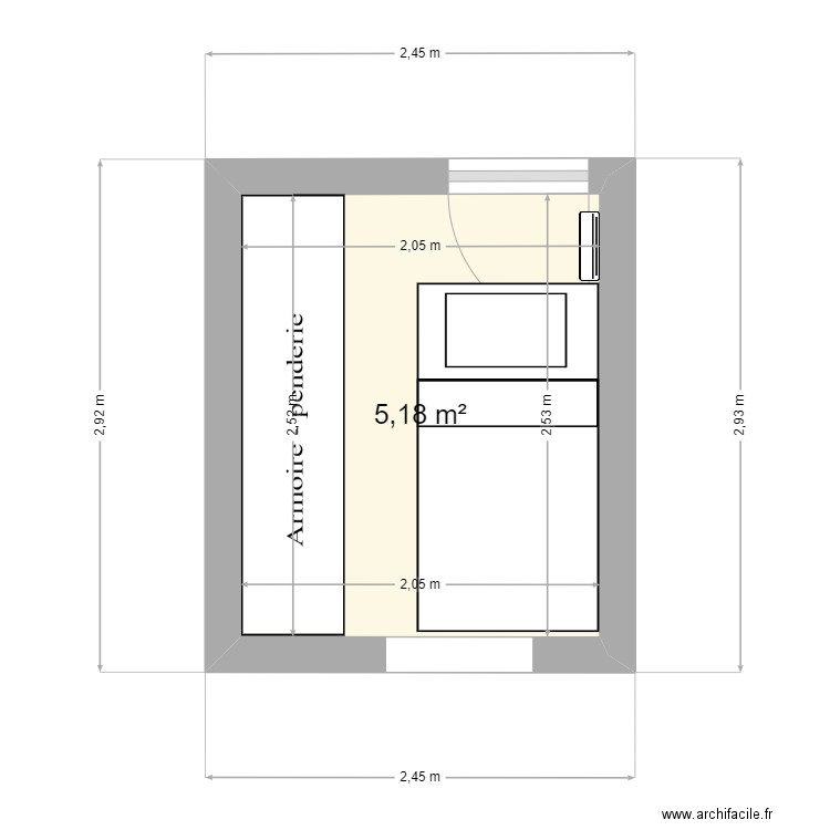 MAISON1. Plan de 1 pièce et 5 m2
