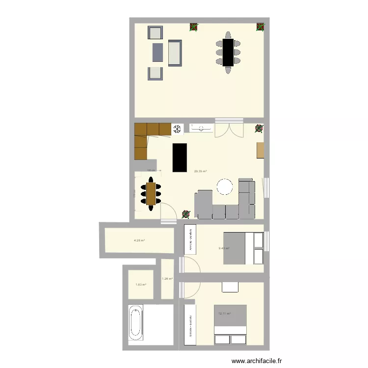 Appart Alex 3. Plan de 