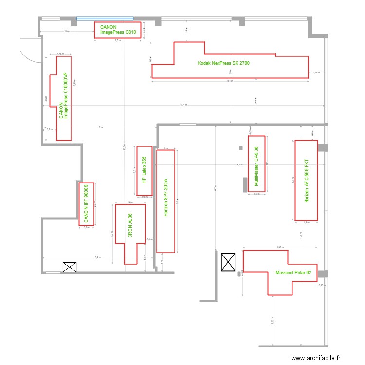 Plan Imprimerie avec machines. Plan de 0 pièce et 0 m2