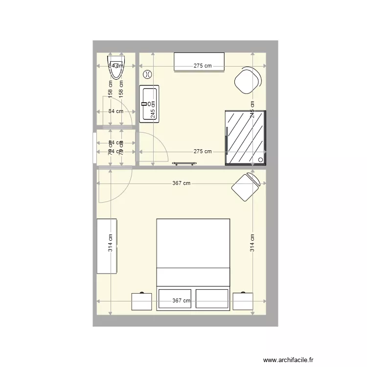 ÉTAGE chambre/sdb2. Plan de ÉTAGE chambre/sdb2. Plan de