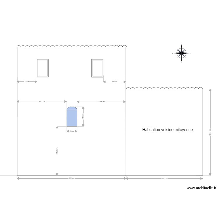 facade ouest v1. Plan de 0 pièce et 0 m2