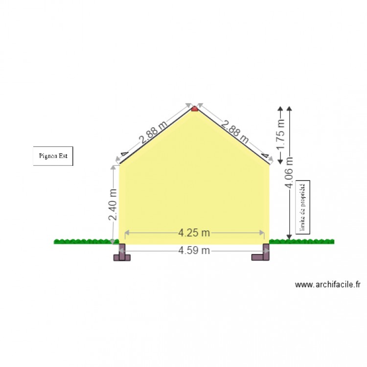Pignon Est définitif. Plan de 0 pièce et 0 m2