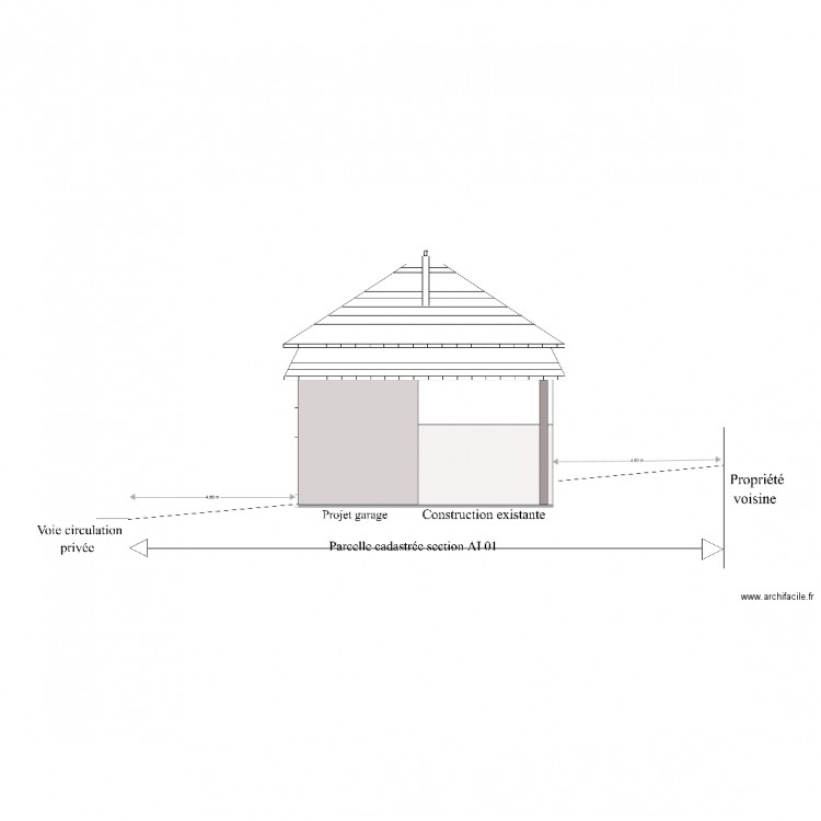 plan de coupe projet. Plan de 0 pièce et 0 m2