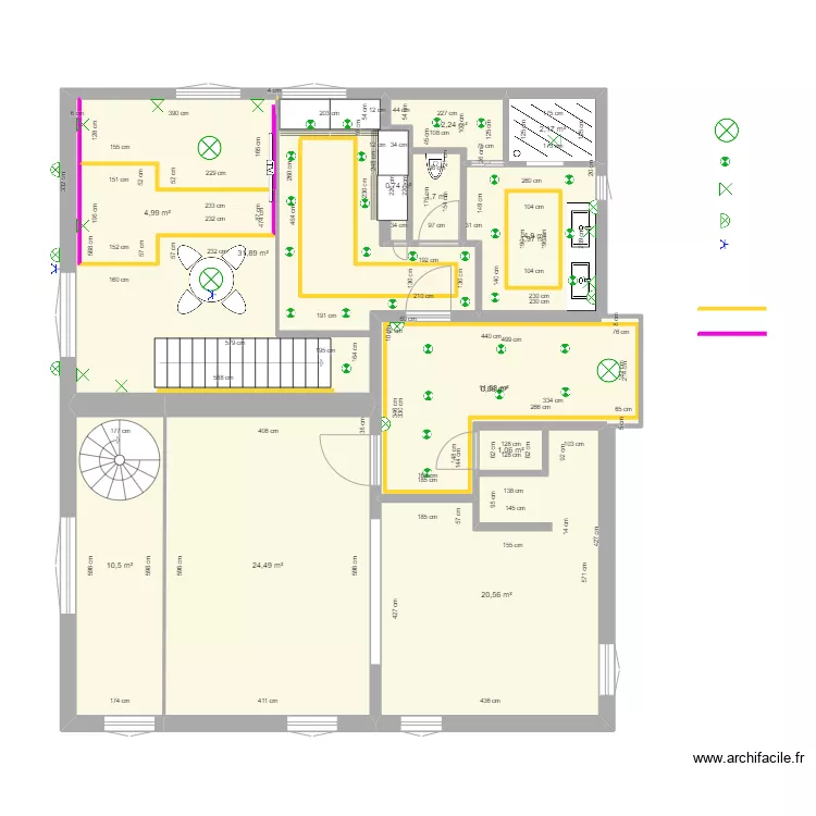 K ET N 2  nic mag 1etage luminaires. Plan de 