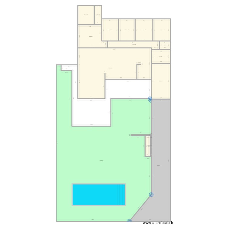 Maison Genissieux. Plan de 70 pièces et 2512 m2