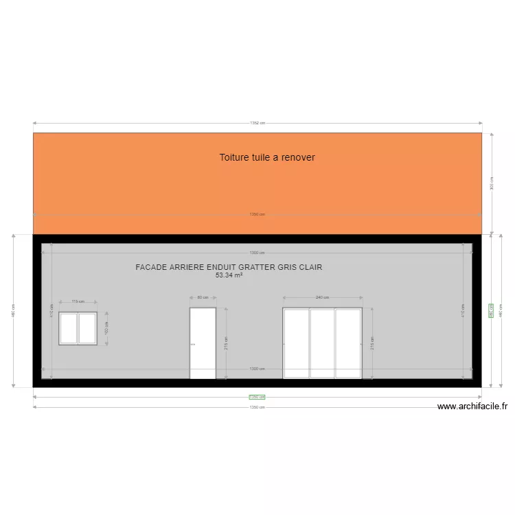 facade arriere. Plan de facade arriere. Plan de