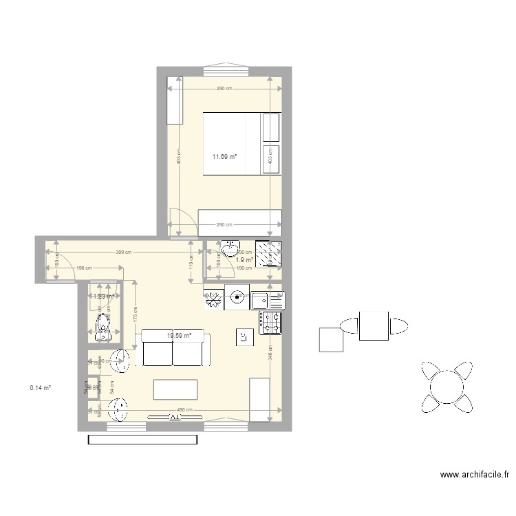 F2 34m ASNIERE YELLOW. Plan de 0 pièce et 0 m2