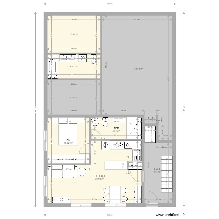 2 PIECES 40M2. Plan de 0 pièce et 0 m2