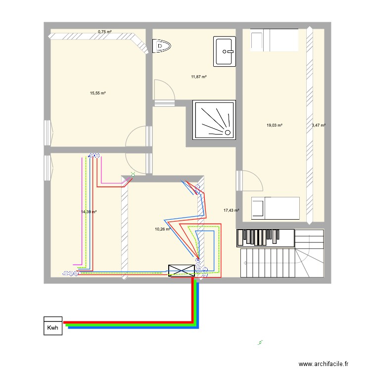 staubin etage 2 chambre 2. Plan de 0 pièce et 0 m2