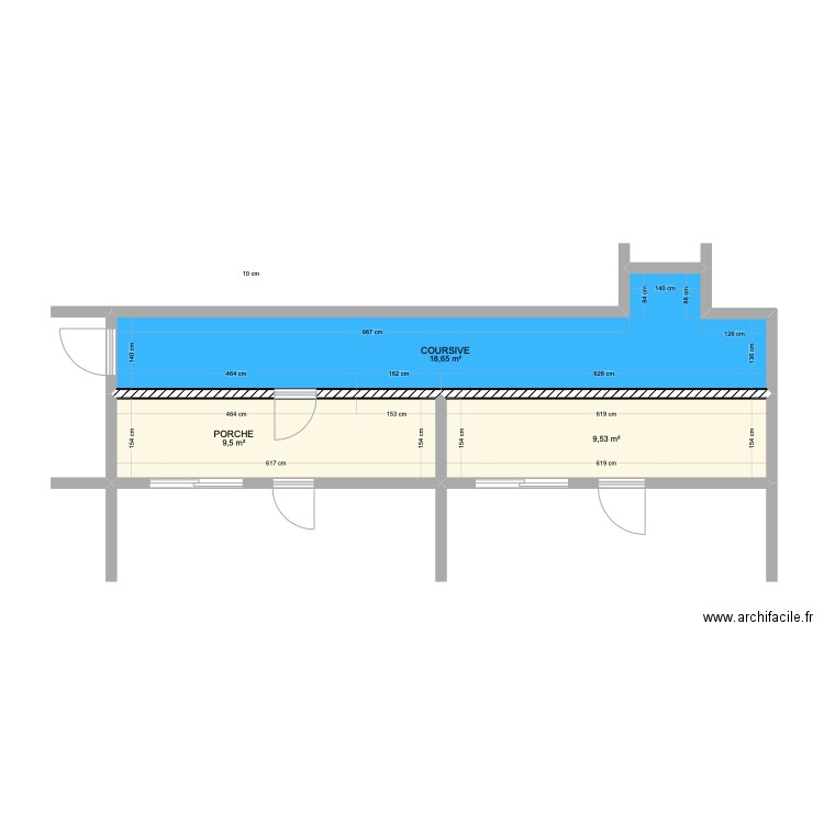 COURSIVE R+2 / T2. Plan de 3 pièces et 38 m2