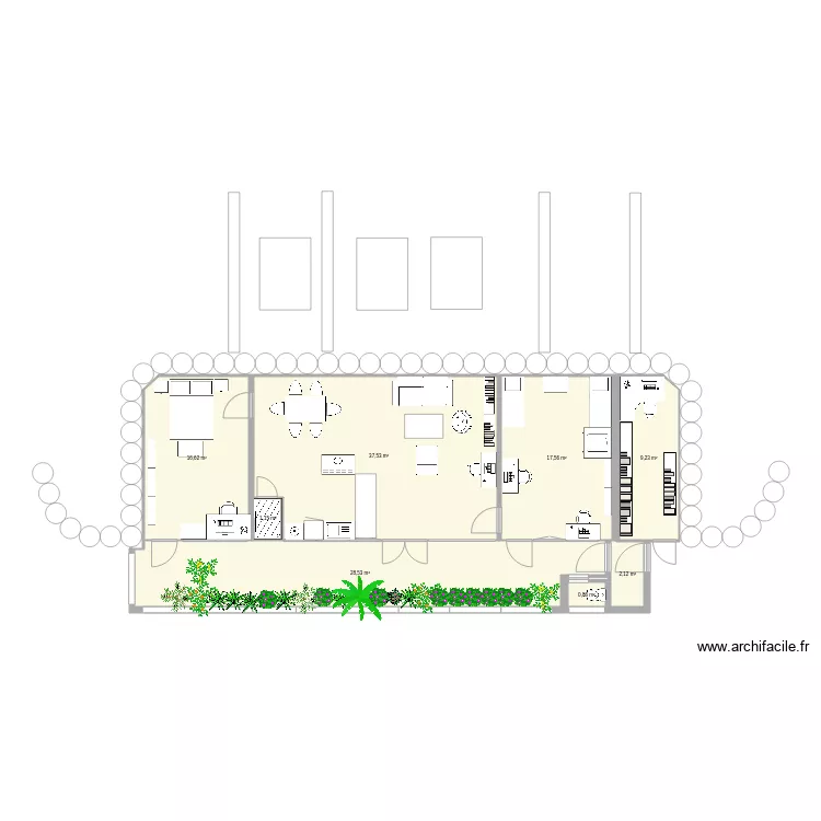 Earthship 4 am&eacute;nagement. Plan de 