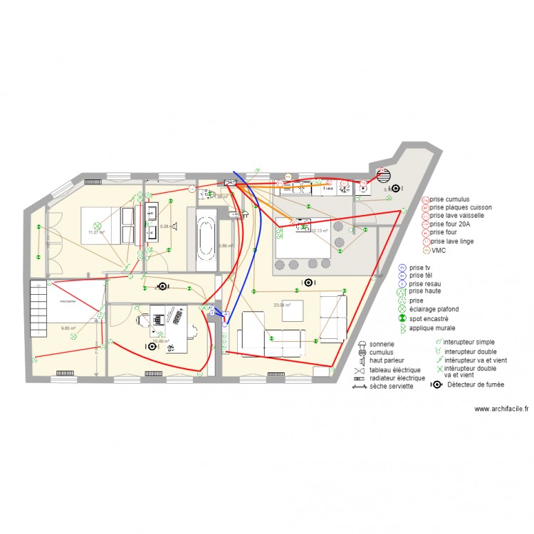 Plan électricité . Plan de 0 pièce et 0 m2