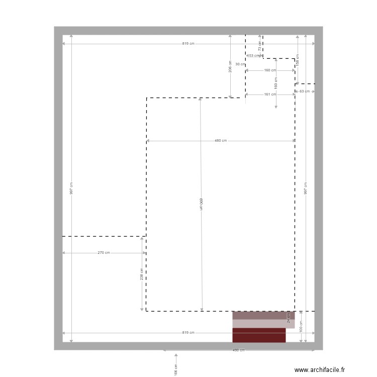 carrelage terrasse. Plan de 1 pièce et 82 m2