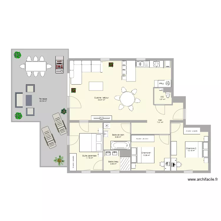 ISIS attique lot 32 en F4 2SDB. Plan de ISIS attique lot 32 en F4 2SDB. Plan de