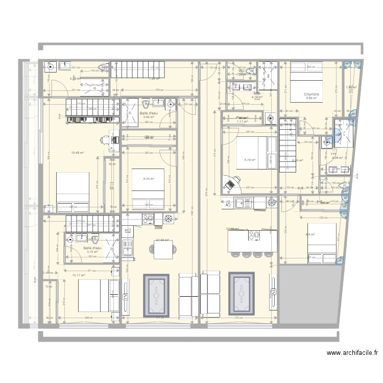 Plan Garage 7 appartements. Plan de 0 pièce et 0 m2