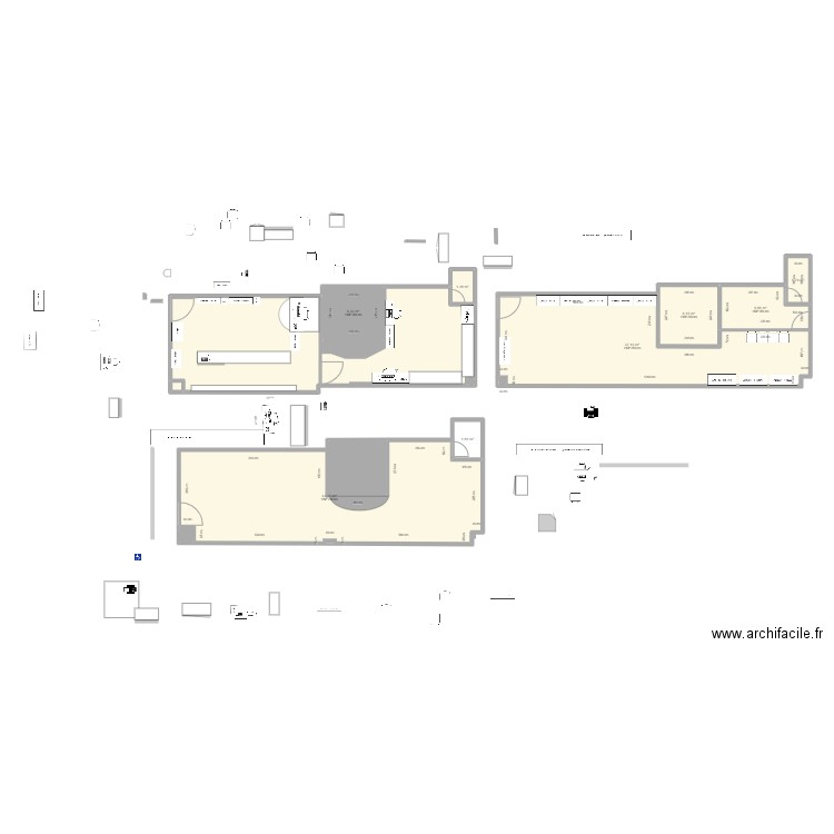 plan CV. Plan de 14 pièces et 152 m2