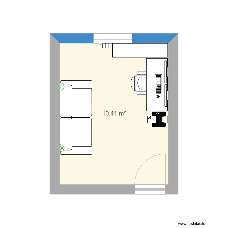 Chambre bureau. Plan de 0 pièce et 0 m2