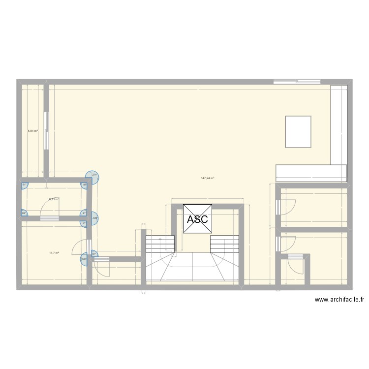 Plan sous-sol villa. Plan de 4 pièces et 171 m2