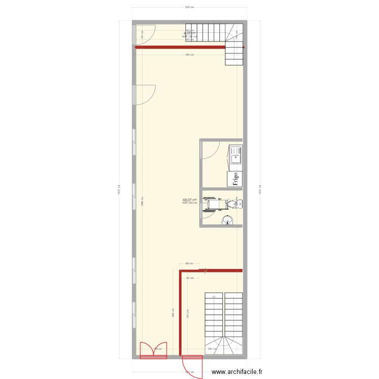 mela. Plan de 20 pièces et 224 m2