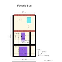 Plan façade sud projeté