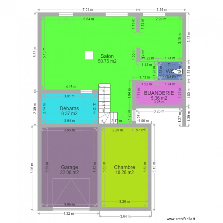 plan avec extension garage 2. Plan de 0 pièce et 0 m2