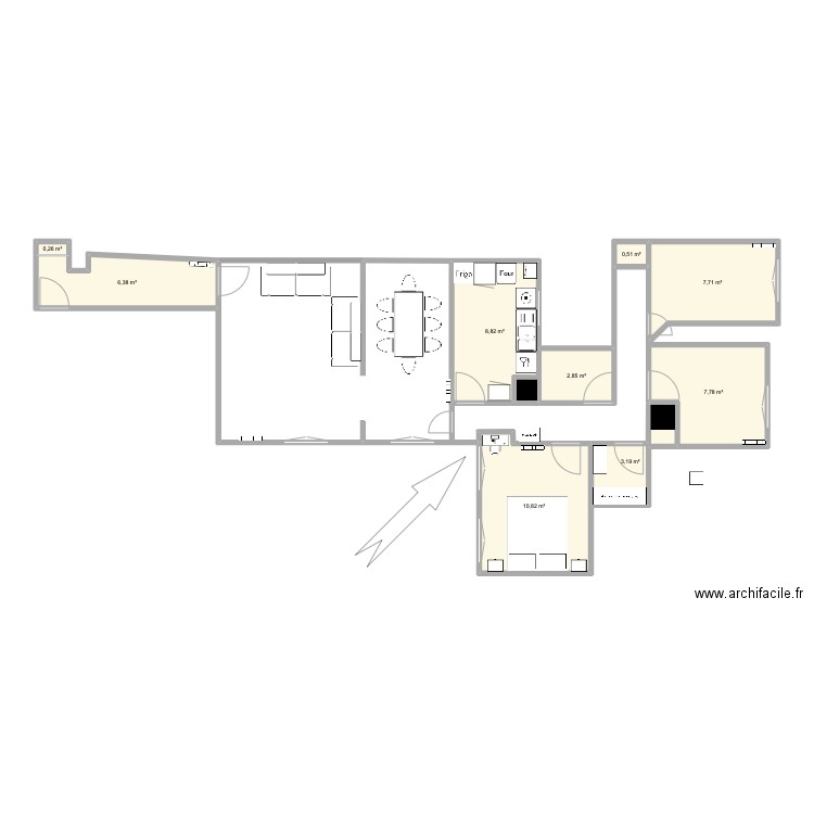 Appart chambre poupette. Plan de 0 pièce et 0 m2