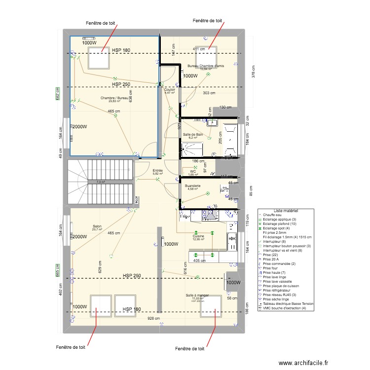 PLAN D'ARCHITECTURE / ELEC / SAINT PIERRE. Plan de 0 pièce et 0 m2