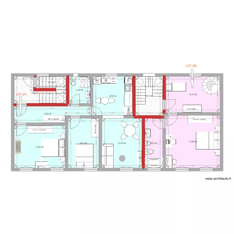 D&eacute;coupe 1er Etage. Plan de 
