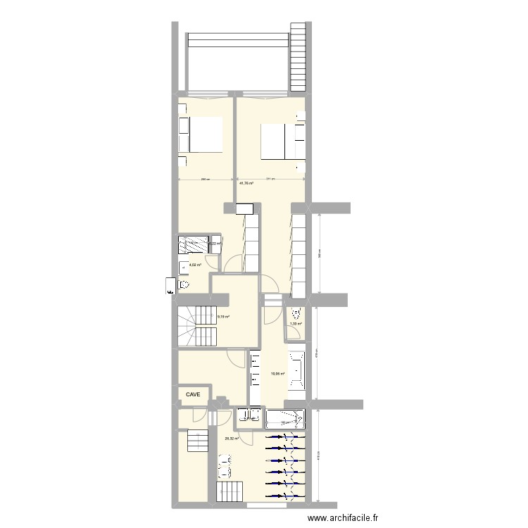 Banning 83 Rez Jardin. Plan de 8 pièces et 94 m2