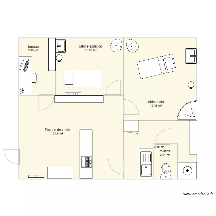 institut emeline esth&eacute;tique . Plan de 