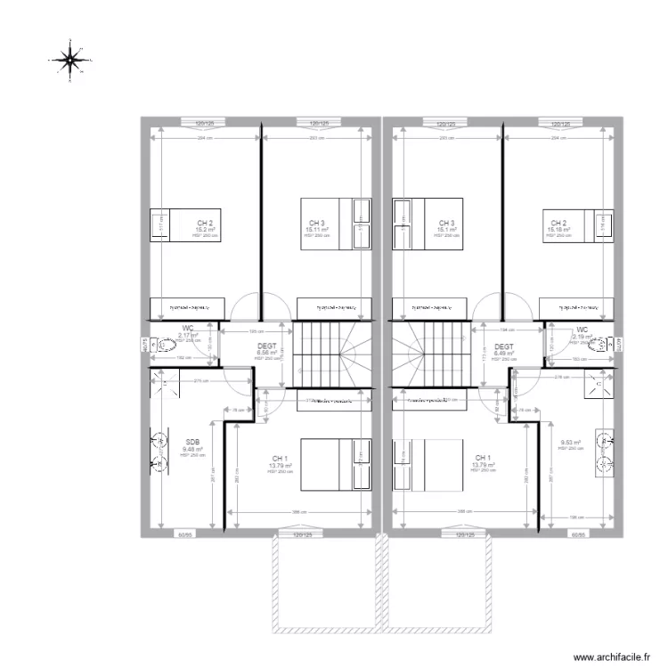 plan maison double 642x1123. Plan de 