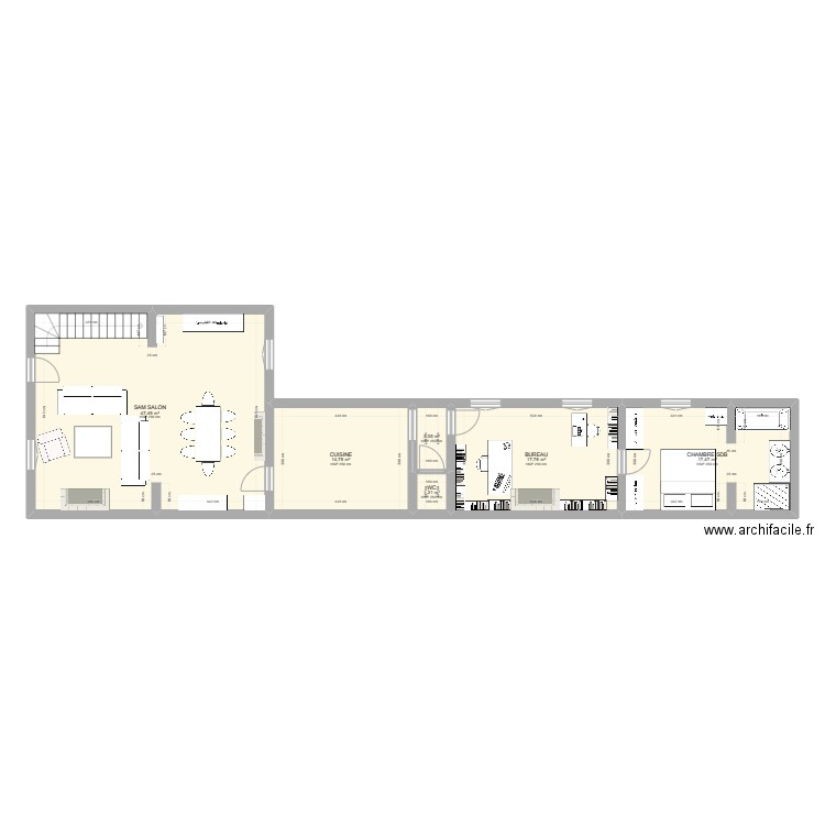 RDC FOURS. Plan de 6 pièces et 101 m2